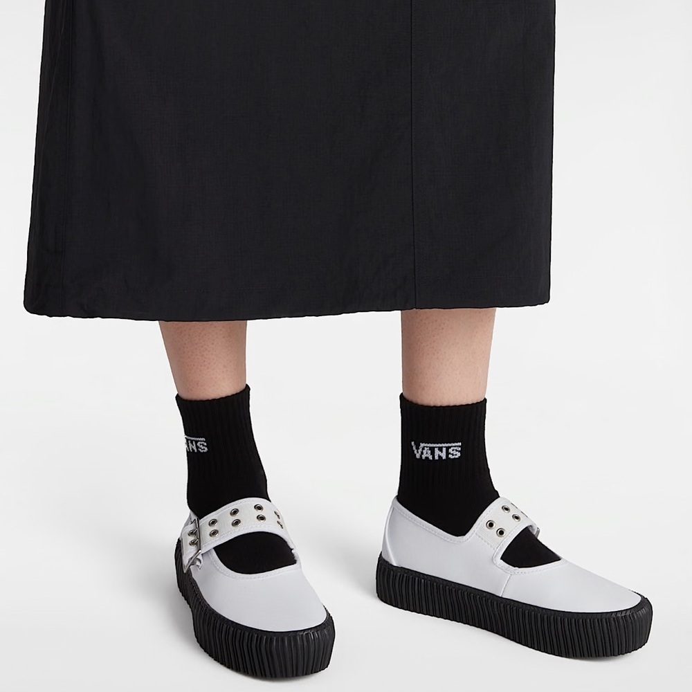Vans White Dress Shoes with Black Trim - Picture 3 of 15
